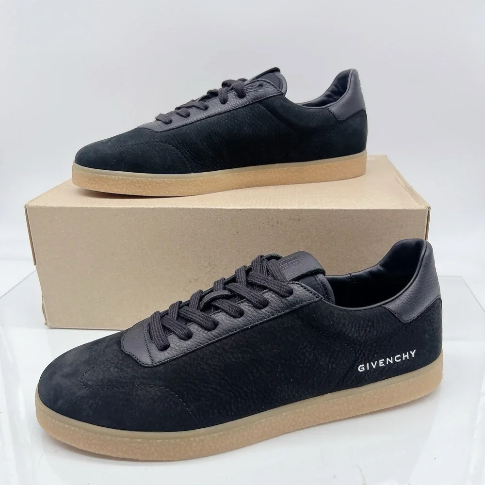 Givenchy Town Men's Designer Fashion Sneakers Black Nubuck Leather EU 43 US 10